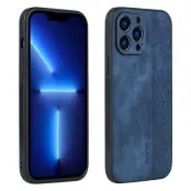 AZNS iPhone 13 Pro Max Fodral KonstLäder - Blå