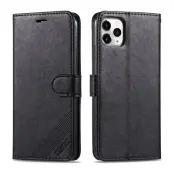 AZNS iPhone 13 Pro Max Plånboksfodral Konstläder - Drop Resistant - Svart