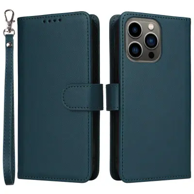 BETOPNICE iPhone 13 Pro Max Plånboksfodral - Detachable Konstläder- Blå