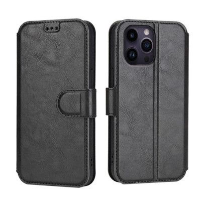 BOOM iPhone 13 Pro Max Plånboksfodral Calfskin - Svart