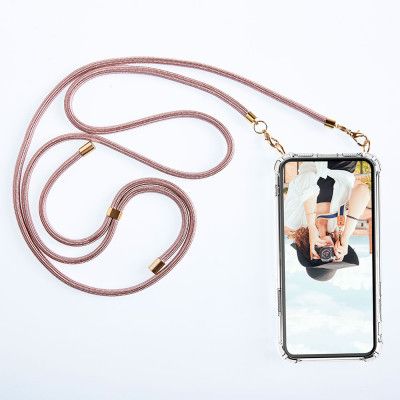 Boom iPhone 13 Pro Max skal med mobilhalsband- Rope Rose Gold