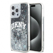 DKNY iPhone 13 Pro Max Mobilskal Liquid Glitter Big Logo - Svart