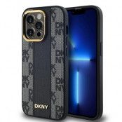 DKNY iPhone 13 Pro Max Mobilskal MagSafe Läder Checkered Mono - Svart