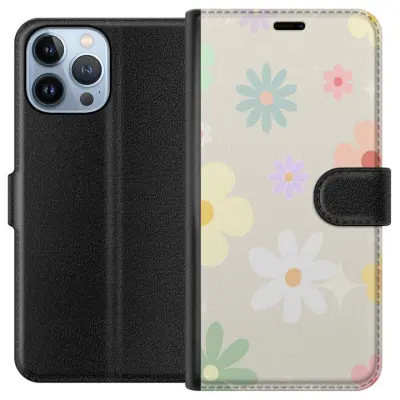 Plånboksfodral till Apple iPhone 13 Pro Max med fejdande blommor
