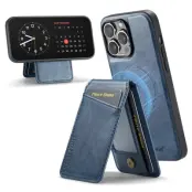 FIERRE SHANN 025 iPhone 13 Pro Max Fodral Card Holder PU+TPU - Blå