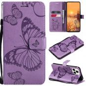 Fjärilar Plånboksfodral iPhone 13 Pro Max - Lila