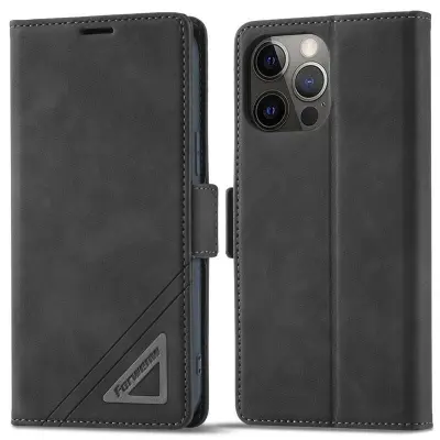 FORWENW F3-Series iPhone 13 Pro Max Plånboksfodral Konstläder - Svart