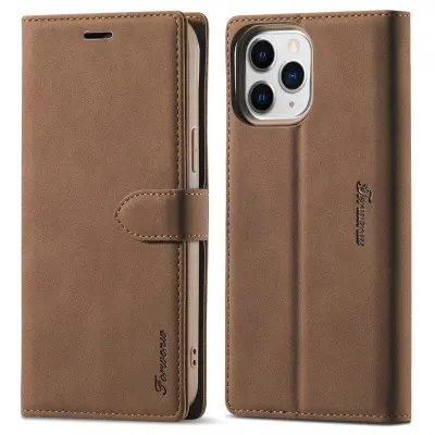 FORWENW iPhone 13 Pro Max Plånboksfodral Konstläder - Brun