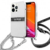 Guess 4G Gray Strap Silver Chain Skal iPhone 13 Pro Max - Transparent