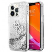 Guess Big Liquid Glitter Skal iPhone 13 Pro Max - Silver