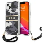 Guess Camo Case with Hand Strap (iPhone 13 Pro Max) - Grå
