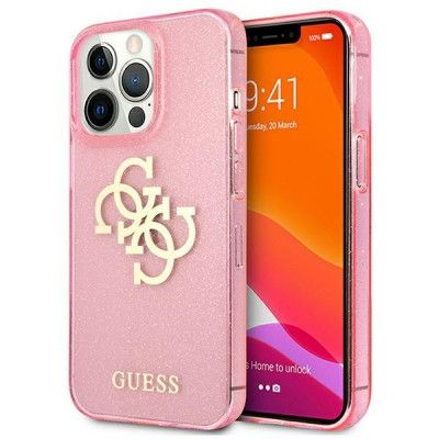 Guess Glitter 4g Big Logo Skal iPhone 13 Pro Max - Rosa