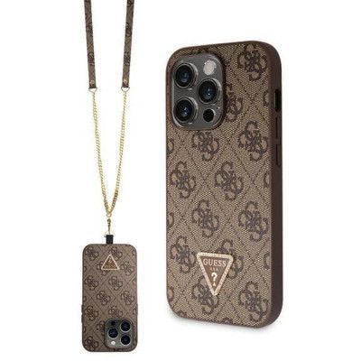 Guess iPhone 13 Pro Max Mobilskal Crossbody Metall Logo Brun