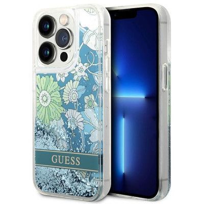 Guess iPhone 13 Pro Max Skal Flower Strap - Grön