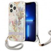 Guess iPhone 13 Pro Max Skal Flower Strap - Lila