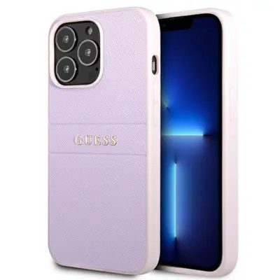 Guess iPhone 13 Pro Max Skal Saffiano Stripe - Lila