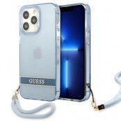 Guess iPhone 13 Pro Max Skal Translucent Stap - Blå