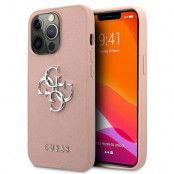 Guess Saffiano 4G Metal Logo Skal iPhone 13 Pro Max - Rosa
