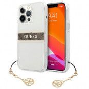 Guess Skal iPhone 13 Pro Max Brown Strap Charm - Transparent