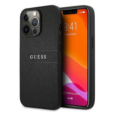 Guess Skal iPhone 13 Pro Max Saffiano Strap - Svart