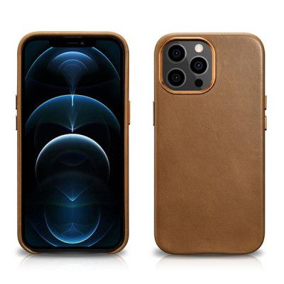 iCarer Läder Oil Wax Magsafe Skal iPhone 13 Pro Max - Brun