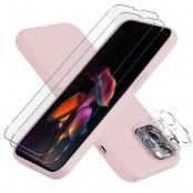5-pack iPhone 13 Pro Max, 1x Skal, 2x Kameralinsskydd, 2x Härdat Glas Rosa