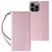 iPhone 13 Pro Max Plånboksfodral Magnet Strap - Rosa