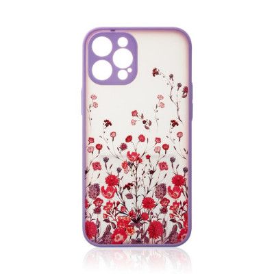 iPhone 13 Pro Max Skal Design Floral - Lila