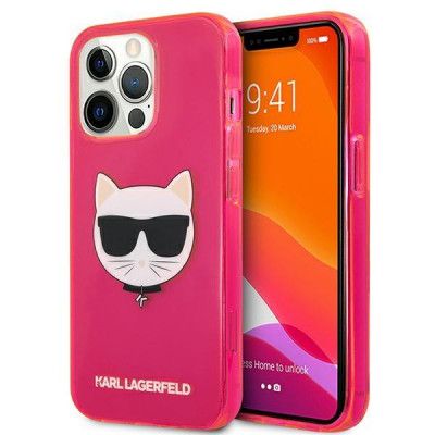Karl Lagerfeld Glitter Choupette Fluo iPhone 13 Pro Max - Rosa