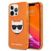 Karl Lagerfeld Glitter Choupette Fluo Skal iPhone 13 Pro Max - Orange
