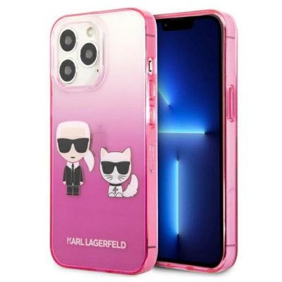 Karl Lagerfeld iPhone 13 Pro Max Skal Gradient Ikonik Karl & Choupette - Rosa