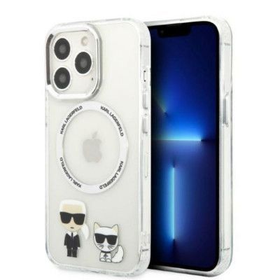 Karl Lagerfeld iPhone 13 Pro Max Skal Magsafe Karl & Choupette Aluminum - Clear