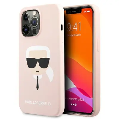 Karl Lagerfeld iPhone 13 Pro Max Skal MagSafe Silicone Karls Ljusrosa