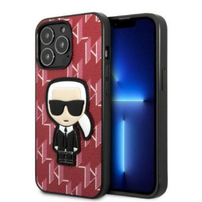 Karl Lagerfeld iPhone 13 Pro Max Skal Monogram Ikonik Patch - Röd