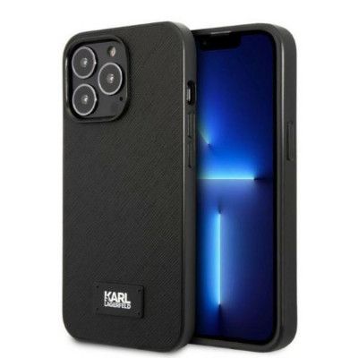 Karl Lagerfeld iPhone 13 Pro Max Skal Saffiano Plaque - Svart