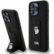 KARL LAGERFELD iPhone 13 Pro Max Mobilskal Gripstand Pins - Svart