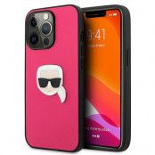 Karl Lagerfeld Läder Ikonik Karl`s Head Metal iPhone 13 Pro Max - Rosa