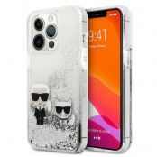 Karl Lagerfeld iPhone 13 Pro Max Skal - Flytande Glitter, Silver