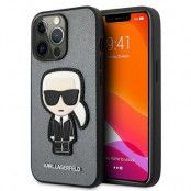 Karl Lagerfeld Saffiano Ikonik Karl`s Patch Skal iPhone 13 Pro Max - Silver