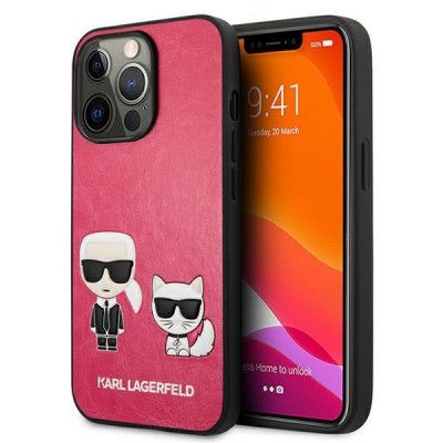 Karl Lagerfeld iPhone 13 Pro Max Skal Silikon Karl & Choupette - Fuchsia