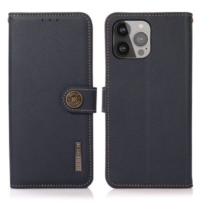 Khazneh Äkta Läder Fodral till iPhone 13 Pro Max - Blå