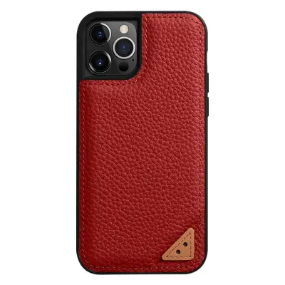 MELKCO iPhone 13 Pro Max Mobilskal Äkta Läder + PC Röd