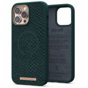 Njord Lax Magsafe Äkta Läder Skal iPhone 13 Pro Max - Grön