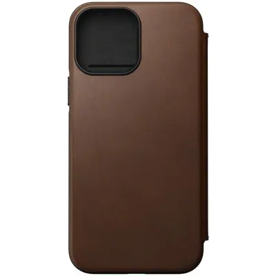 Nomad Modern Horween Leather Folio (iPhone 13 Pro Max) - Brun