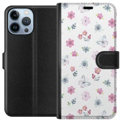 Plånboksfodral till Apple iPhone 13 Pro Max med Blommor och fjärillar
