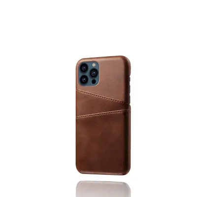 Trolsk Leather Card Case (iPhone 13 Pro Max) - Brun