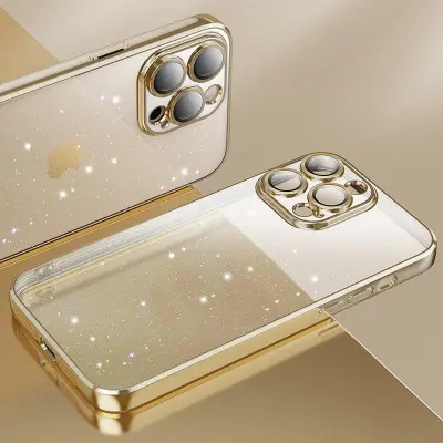 X-LEVEL iPhone 13 Pro Max Mobilskal Glitter Transparent TPU - Guld