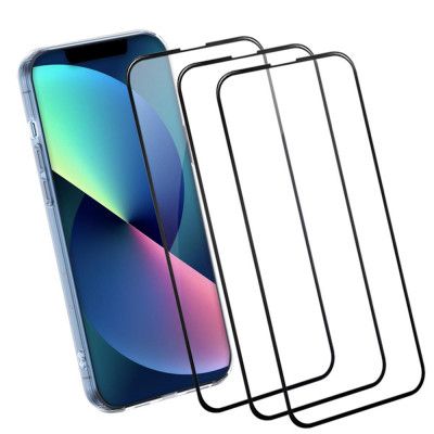 [3-PACK] Härdat Glas Skärmskydd iPhone 13 / 13 Pro - Svart