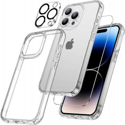 [3in1] BOOM iPhone 13 Pro Skal, Härdat Glas, Kameralinsskydd