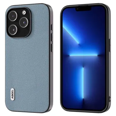 ABEEL iPhone 13 Pro Mobilskal Äkta Läder Ultra Tunn Äkta Läder - Blå